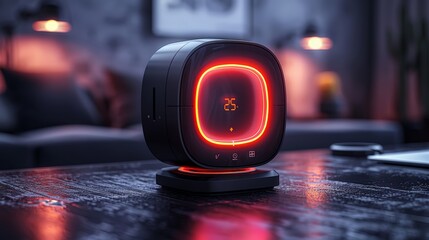 smart desk clock Accurately displays time and temperature Smart device concept, Innovation Smart Home