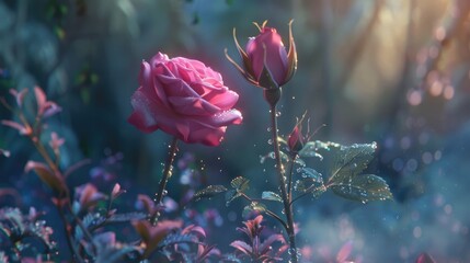Obraz premium The pink rose she longed for