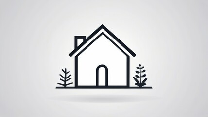 “Modern Minimalist Home Icon”