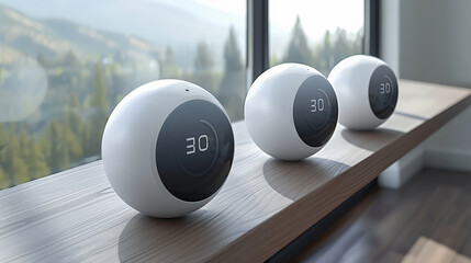 smart desk clock Accurately displays time and temperature Smart device concept, Innovation Smart Home