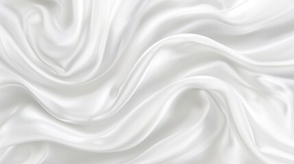 Simple White Background with Smooth Curved Satin Waves for Product or Text Design