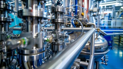 Fototapeta premium A large industrial plant with a lot of machinery and pipes
