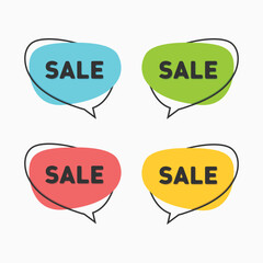 Set of SALE speech bubble. Vector illustration