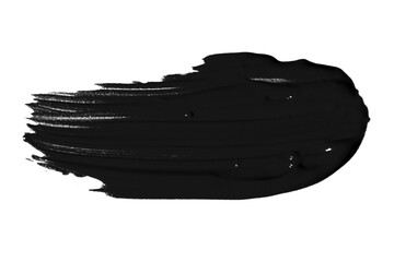 a stroke of black paint on a blank background