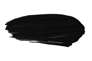 a stroke of black paint on a blank background