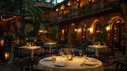 48. Exclusive fine dining experience with a gourmet menu, candlelit ambiance, and upscale service