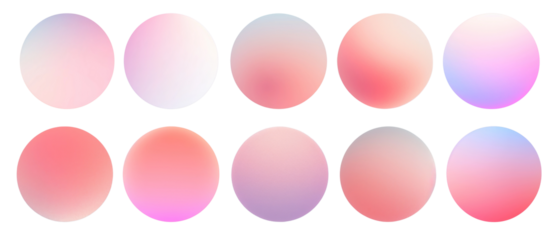 Gradient circle shape set