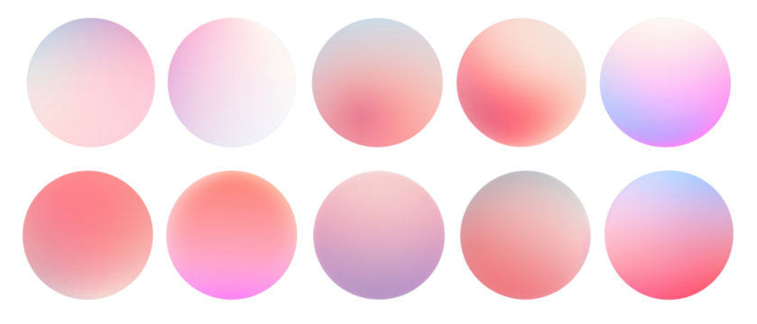 Gradient circle shape set