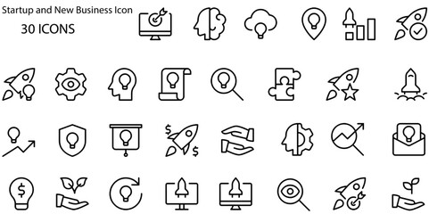 Business Line Icons - Vector Line Icons. Editable Stroke. Vector Graphic
