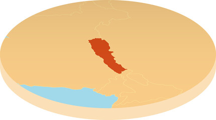 Nepal oval map