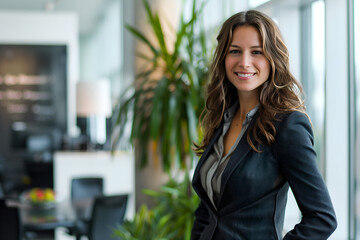 Vertrauenswürdige Business Frau im Büro Alltag