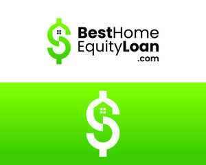 Dollar currency logo and real estate house icon logo design.