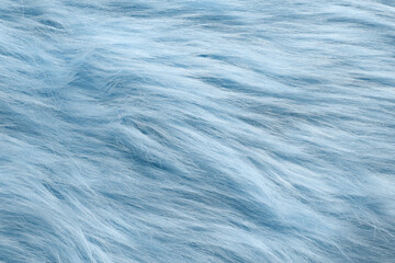 Obraz premium Texture of light blue faux fur as background, closeup