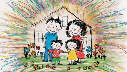 The Simplicity of Joy: A Child's Drawing of Family