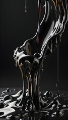 abstract liquid background black and white paint 