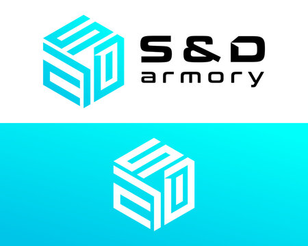 Letter SDA monogram hexagon logo design.