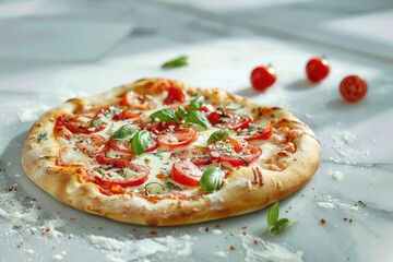 Nachos with Melted Cheese, Fresh Tomatoes, Jalapenos, and Onions on Dark Background