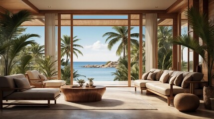 Fototapeta premium Luxury mansion in a beautiful exotic piece of land