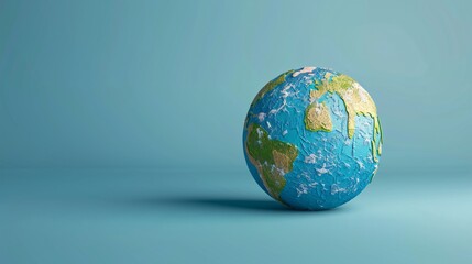 Illustration of Earth against a blue background, emphasizing global themes such as geography, environment, and global connection 3D Illustration.