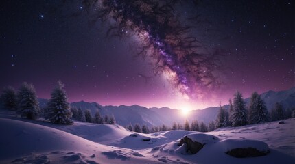 Beautiful castle against the background of unusual purple sky