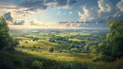 Fototapeta premium 5g connection revealed on smart countryside