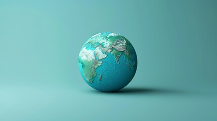 Minimalist globe of the Earth on a pastel background emphasizing geography, global concepts, and environmental awareness. 3D Illustration.