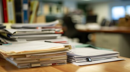 report or packet on a desk