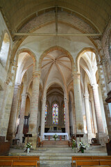 Fototapeta premium Choir of the abbey church of Ferrière-en-Gâtinais in the French department of Loiret, Centre Val de Loire, France
