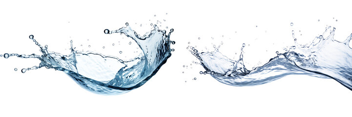 Obraz premium set of splashing water isolated on white or transparent png