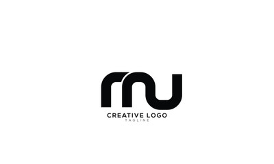 MU Abstract initial monogram letter alphabet logo design