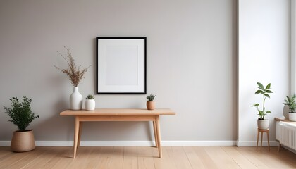 Clean Aesthetic Scandinavian style table with decorations. Zen. Spiritual	