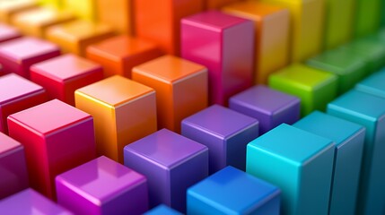 Obraz premium Digitally generated image of multi coloured vertical bars. Concept of fintech technology, new banking and investment. Clean design.