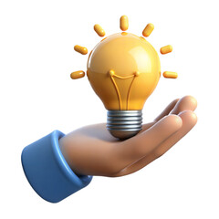 idea bulb in man hand