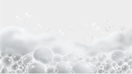 white soap foam isolated