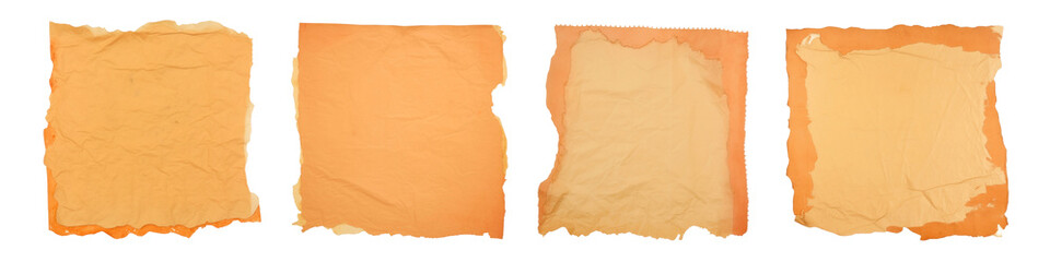 Obraz premium Vintage orange color ripped paper png cut out element set