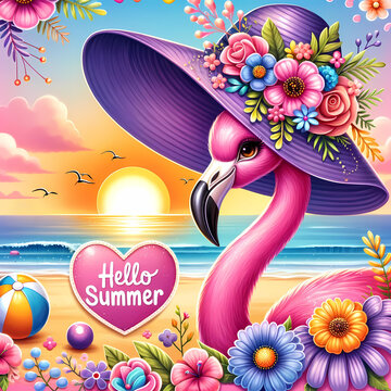 Colorful Floral Composition with Butterflies