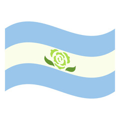 Wavy Achillean Pride Flag Isolated in White