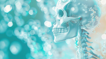 Human skeleton profile shown in educational exhibit