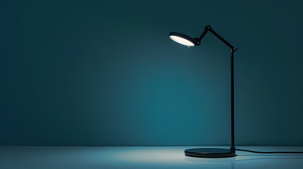 A lamp is lit up on a table