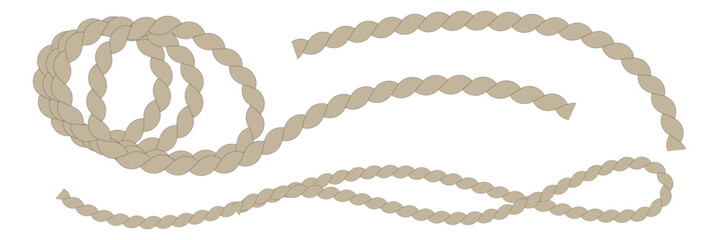 The rope icon. Black silhouette of a bundle of rope or twine. Vector illustration isolated on a white background for design and web. Rope icon vector illustration.