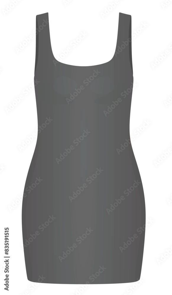 Wall mural Grey ribbed dress. vector illustration