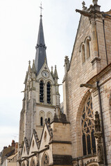 Bell tower of the church of Sainte-Marie-Madeleine of Montargis in the French department of Loiret in Burgundy, France