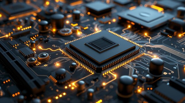 A computer motherboard with a graphic processing unit (GPU) installed in its socket.