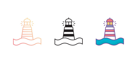 Lighthouse icon design with white background stock illustration
