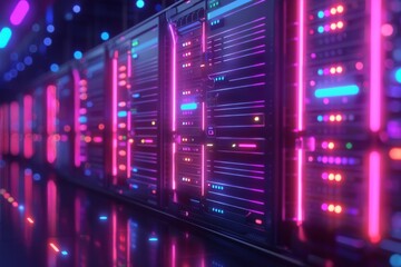 Fototapeta premium Cyber Security Data Transfer illustration created with Generative AI