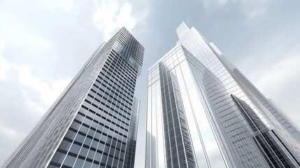 Fototapeta premium A group of skyscrapers from a low angle.