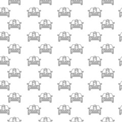 Brand new car with dollar price tag icon seamless pattern