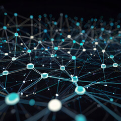 Powered Data Analytics, showcasing a network of interconnected nodes processing vast amounts of data.