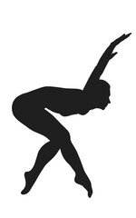 black silhouettes of people performing ballet dance, without background © Riza faryunanda