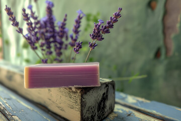 Handmade lavender soap with rustic vibe and the feeling of vacation in Provence